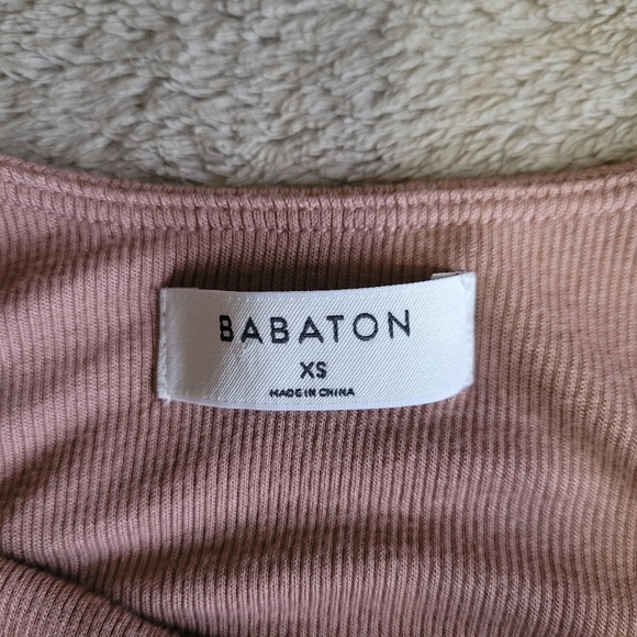 Aritzia Babaton scoop neck ribbed tank thong bodysuit size XS - Picture 9 of 11